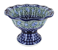 Polish Pottery Seaside Swirl Pedestal Bowl