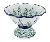 Polish Pottery Porcelain Vine Pedestal Bowl