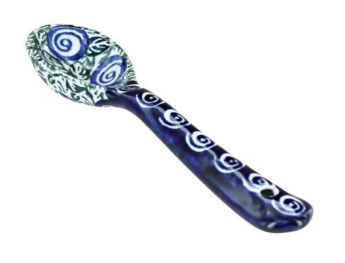 Polish Pottery Seaside Swirl Sugar Spoon