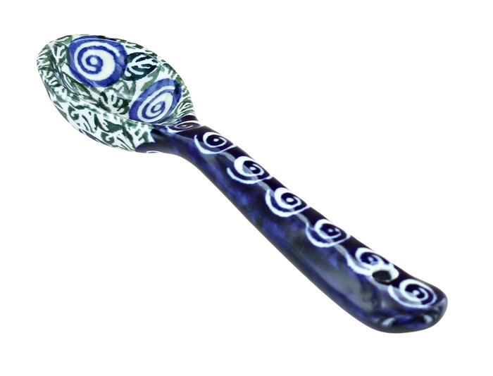 Polish Pottery Seaside Swirl Sugar Spoon