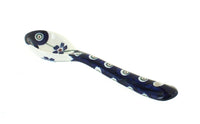 Polish Pottery Flowering Peacock Sugar Spoon
