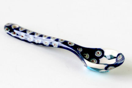 Peacock Sugar Spoon Polish Pottery