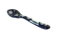 Polish Pottery Peacock Sugar Spoon
