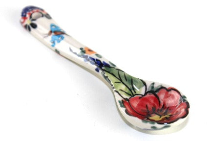 Floral Butterfly Sugar Spoon Polish Pottery
