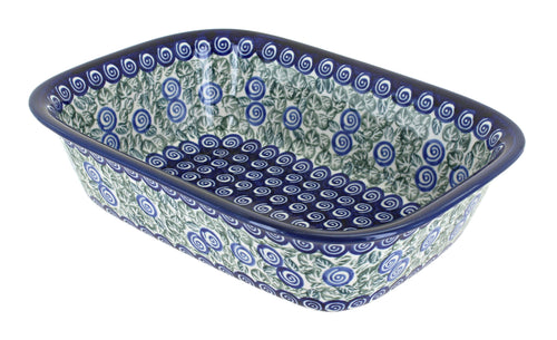 Polish Pottery Seaside Swirl Loaf Baker
