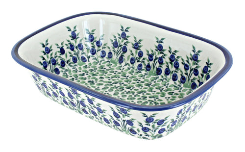 Polish Pottery Porcelain Vine Loaf Baker