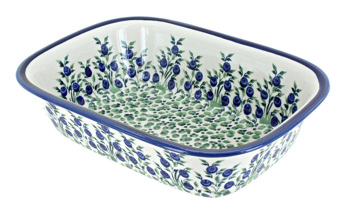Polish Pottery Porcelain Vine Loaf Baker