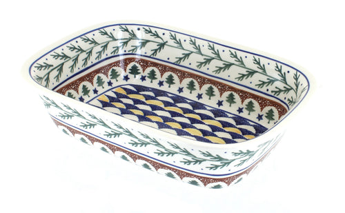 Polish Pottery Evergreen Loaf Baker