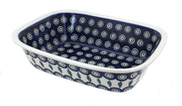Polish Pottery Peacock Loaf Baker