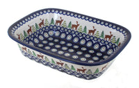 Polish Pottery Reindeer Pine Loaf Baker