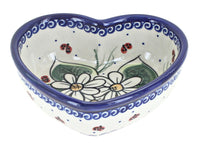 Polish Pottery Ladybug Heart Bowl