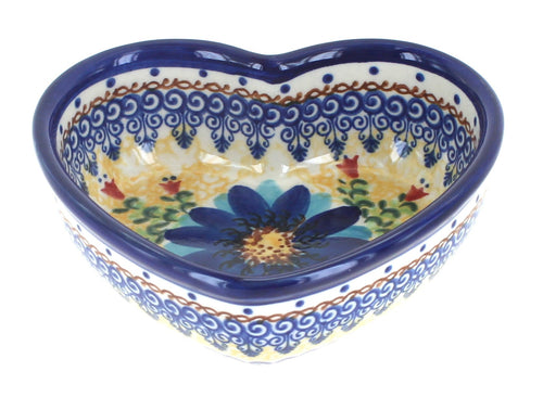 Polish Pottery Autumn Burst Heart Bowl