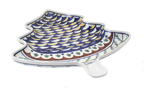 Polish Pottery Evergreen Christmas Tree Plate