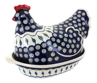 Polish Pottery Peacock Hen Baker