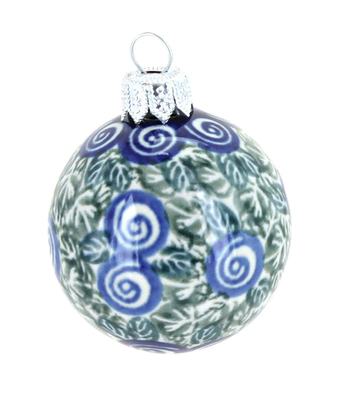 Polish Pottery Seaside Swirl Christmas Ball