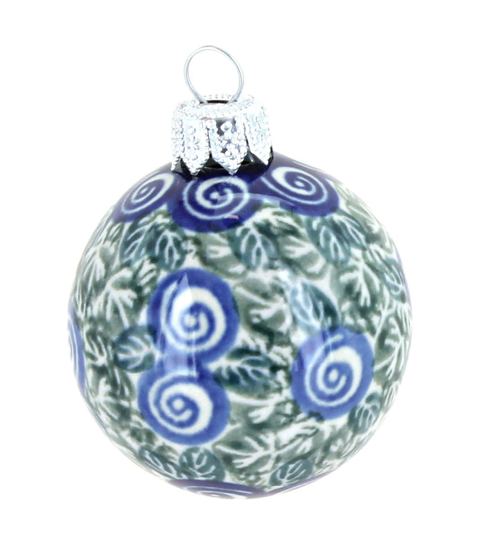 Polish Pottery Seaside Swirl Christmas Ball