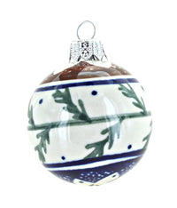 Polish Pottery Evergreen Christmas Ball