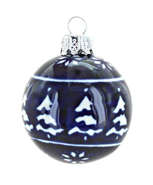 Polish Pottery Winter Nights Christmas Ball
