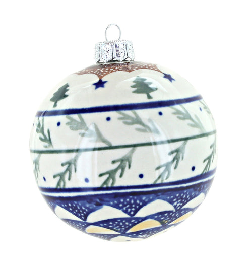 Polish Pottery Evergreen Christmas Ornament
