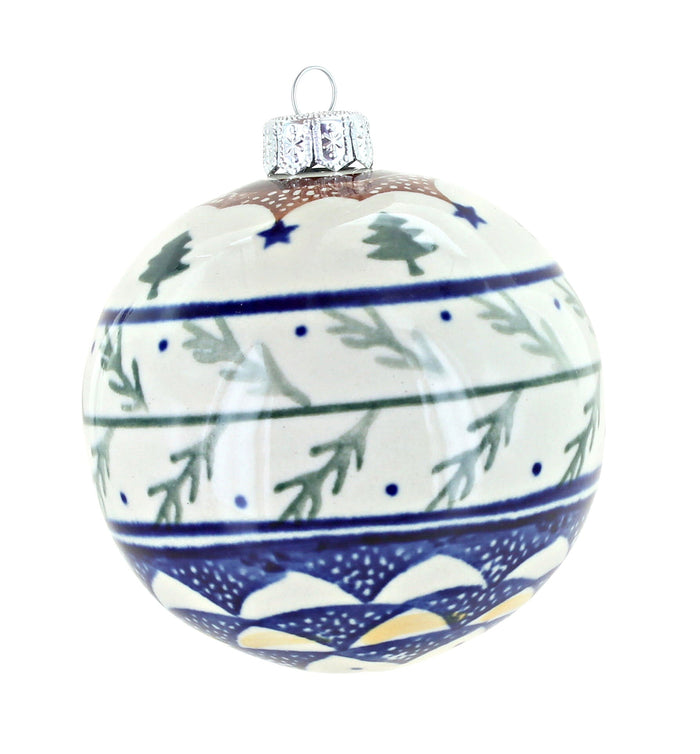 Polish Pottery Evergreen Christmas Ornament