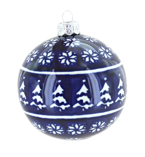 Polish Pottery Winter Nights Christmas Ornament