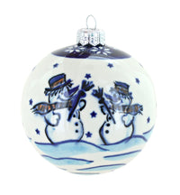 Polish Pottery Frosty Friend Christmas Ornament