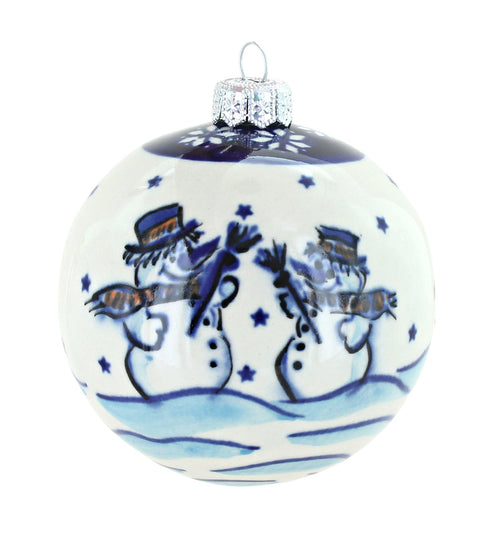 Polish Pottery Frosty Friend Christmas Ornament