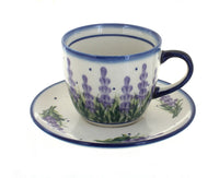 Polish Pottery Lavender Fields Cup & Saucer