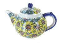 Polish Pottery Sunflower Maze Teapot