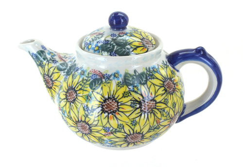Polish Pottery Sunflower Maze Teapot