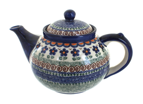 Polish Pottery Aztec Flower Teapot