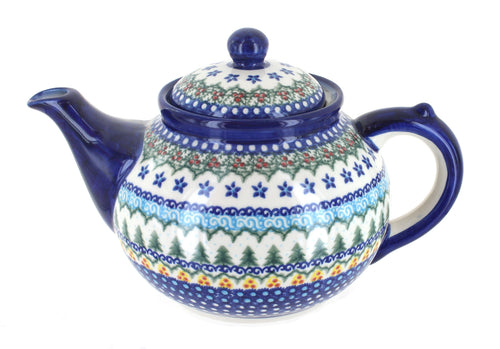 Polish Pottery Holiday Pine Teapot