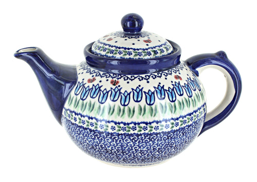 Polish Pottery Garden Tulip Teapot