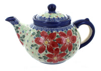 Polish Pottery Poinsettia Teapot
