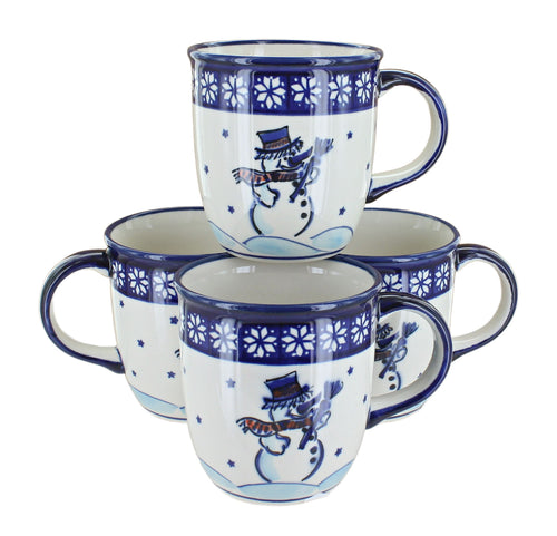 Polish Pottery Frosty Friend 4 Piece Mug Set