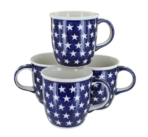 Polish Pottery Stars 4 Piece Mug Set
