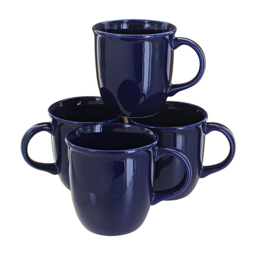 Polish Pottery Cobalt 4 Piece Mug Set