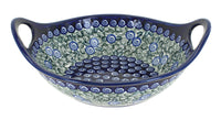 Polish Pottery Seaside Swirl Small Bowl with Handles