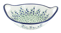 Polish Pottery Porcelain Vine Medium Bowl with Handles