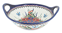 Polish Pottery Floral Butterfly Medium Bowl with Handles