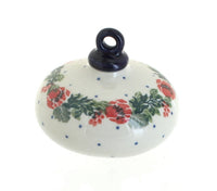 Polish Pottery Holiday Flower Flat Christmas Ornament
