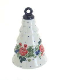 Polish Pottery Winter Floral Christmas Tree Ornament