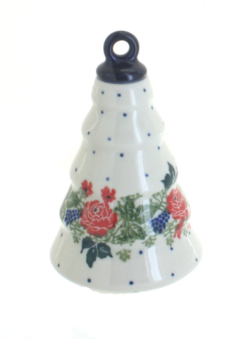 Polish Pottery Winter Floral Christmas Tree Ornament