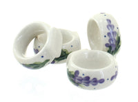 Polish Pottery Lavender Fields Napkin Ring Set