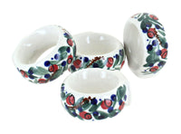 Polish Pottery Berry Napkin Ring Set