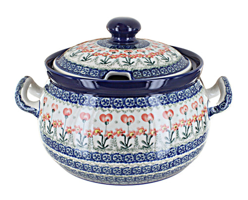 Polish Pottery Peach Posy Soup Tureen