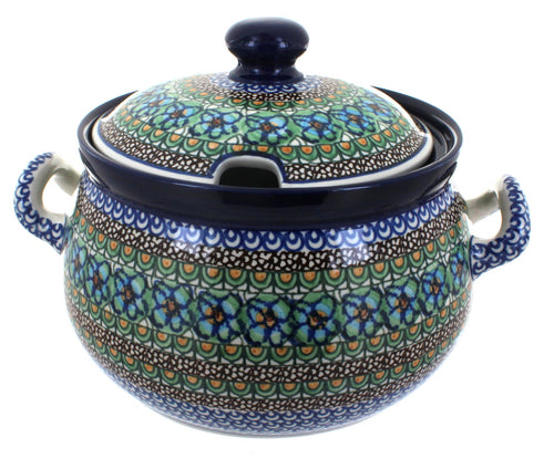 Polish Pottery Mardi Gras Soup Tureen