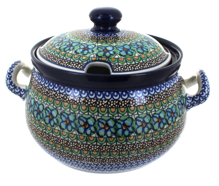 Polish Pottery Mardi Gras Soup Tureen