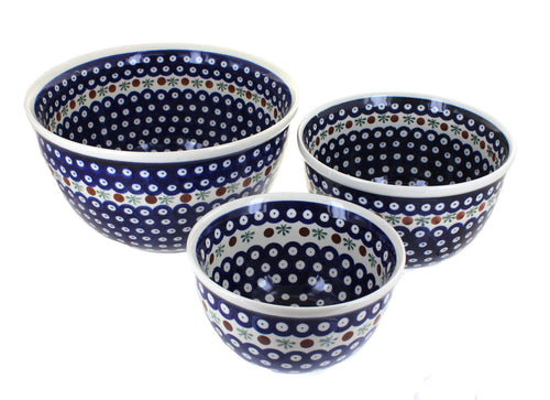 Polish Pottery Nature Mixing Bowl Set