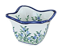 Polish Pottery Porcelain Vine Small Square Scallop Bowl